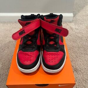 Nike Kids Black and Red High-Top Sneakers